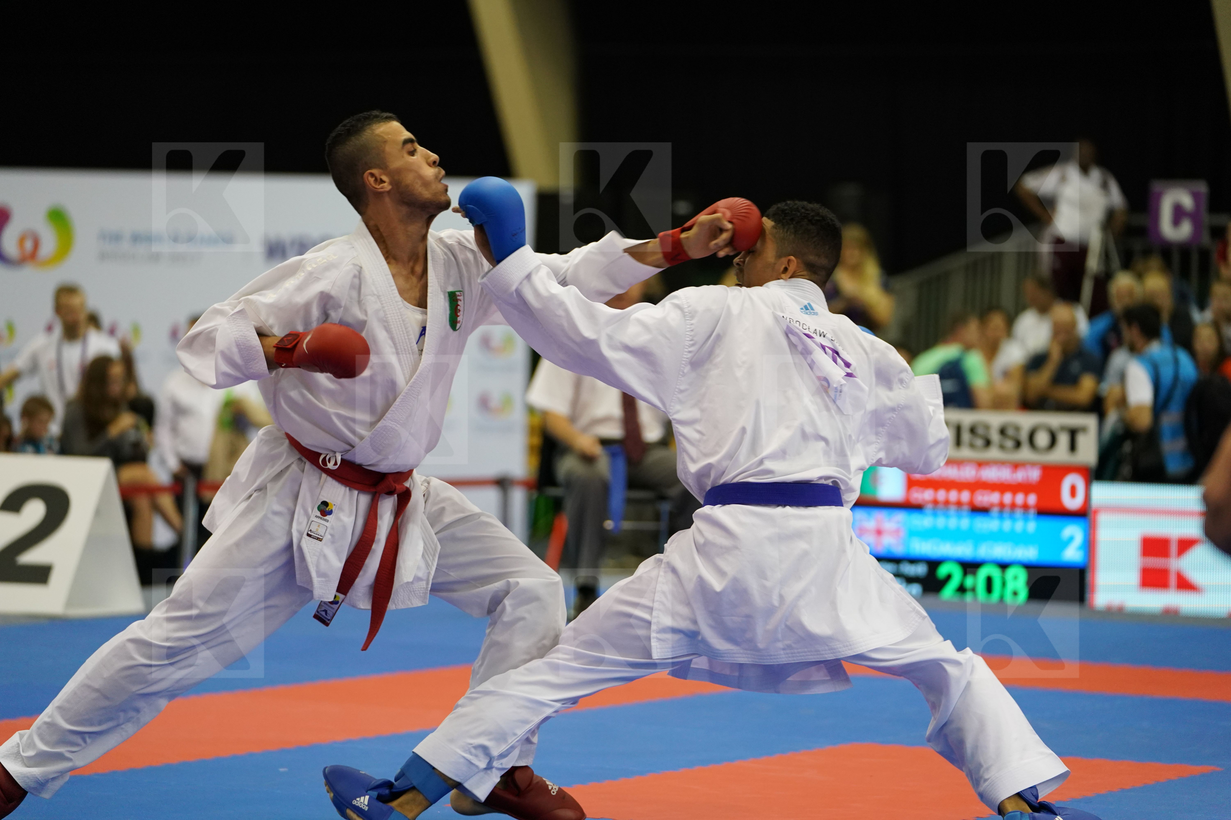 Algeria Benkhaled Abdelatif England Male Kumite -67kg Thomas Jordan